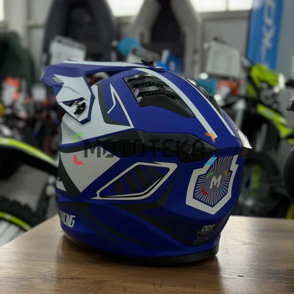 Шлем мото кроссовый Мототека ( MOTOTEKA ) TQ 602 PURPLE/WHITE XL | Мототека