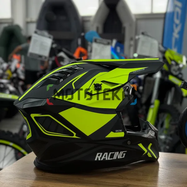 Шлем мото кроссовый Мототека ( MOTOTEKA ) TQ 602 BLACK/GREEN XL | Мототека